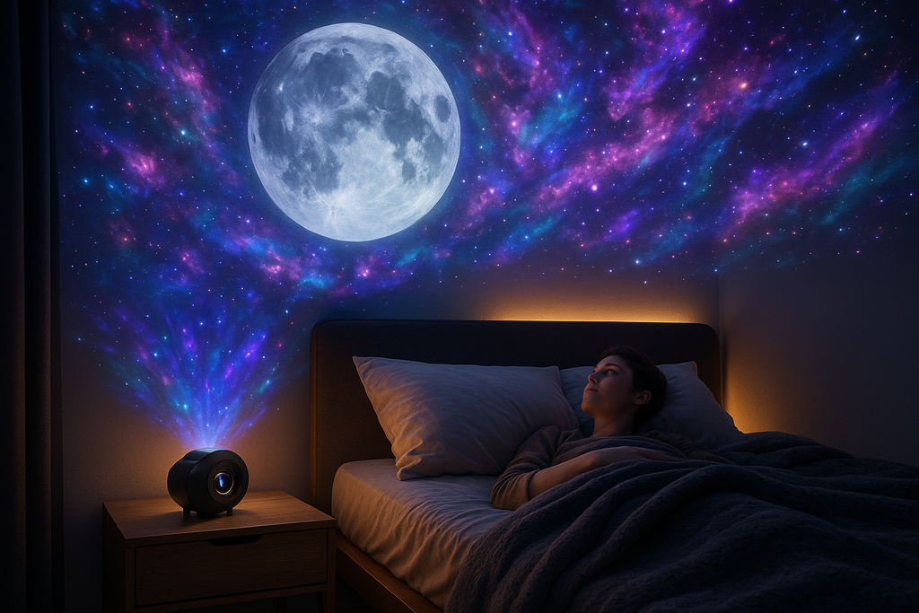 Projecteur Céleste 13-en-1 – Plafond Lune Réaliste & Univers Étoilé
